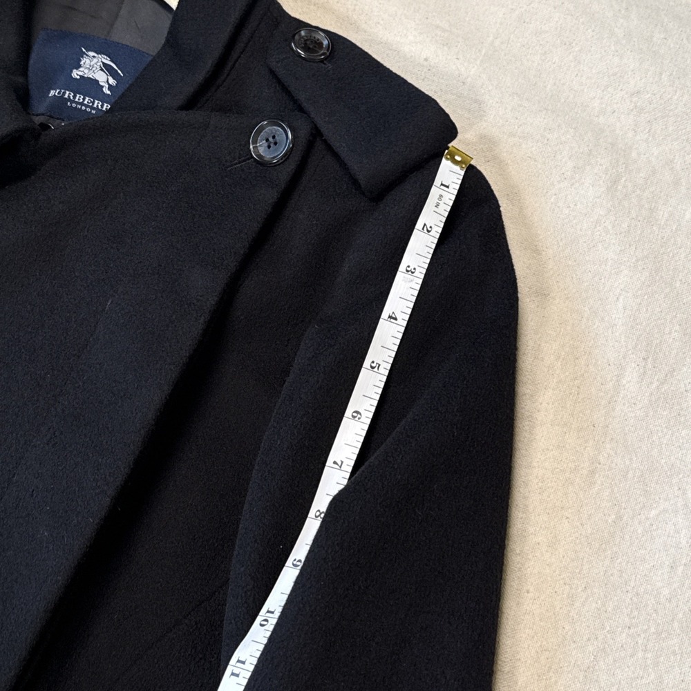 Burberry London Asymmetrical Wool Maxi Trench Coat 100% Cashmere Sz US 12 Flaws - Picture 6 of 16